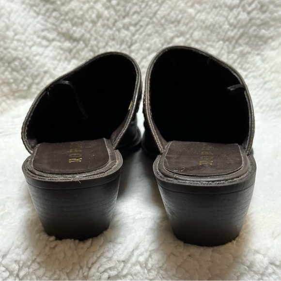 ROPER Beth Mule Slide Cowgirl Shoes US Womens Sz 8.5 Brown Detailed Faux Leather - Picture 3 of 11